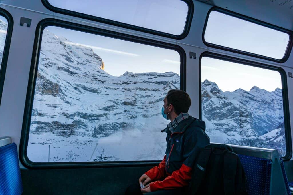 Scenic view from a train in the Jungfrau Region