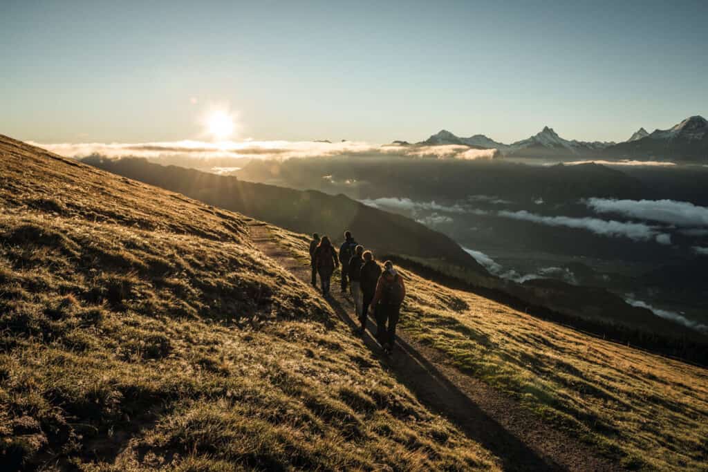 Hiking on the Niederhorn to the Gemmenalphorn