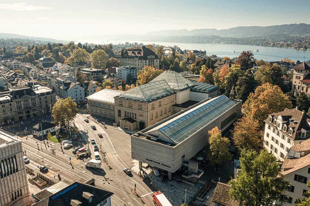 Aerial view of Kunsthaus Museum in Zurich