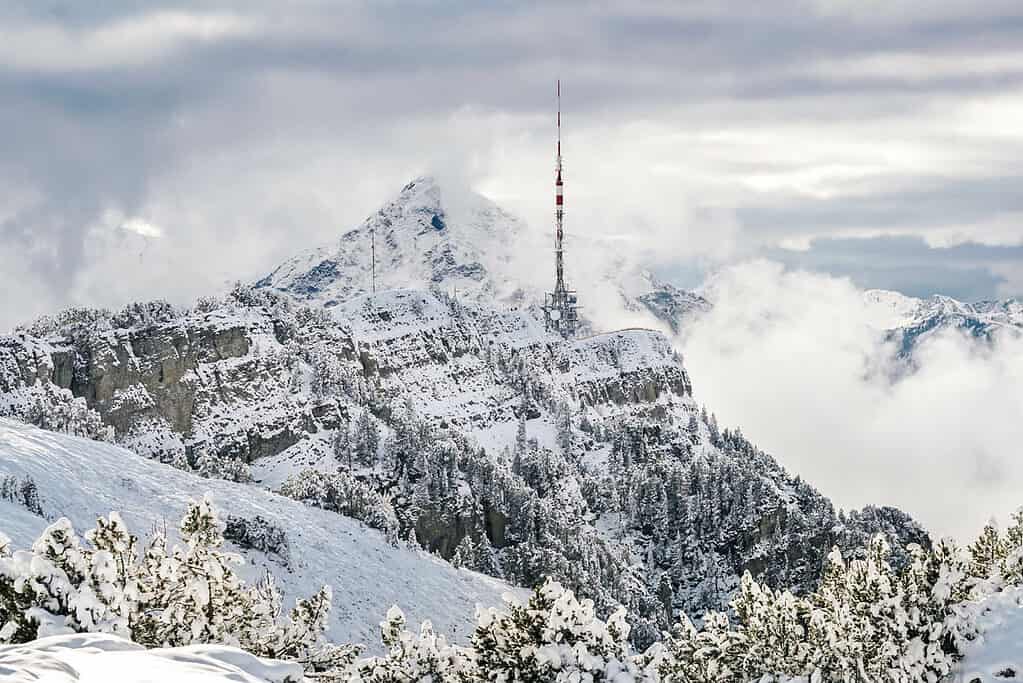 Niederhorn with the Antenna in Winter