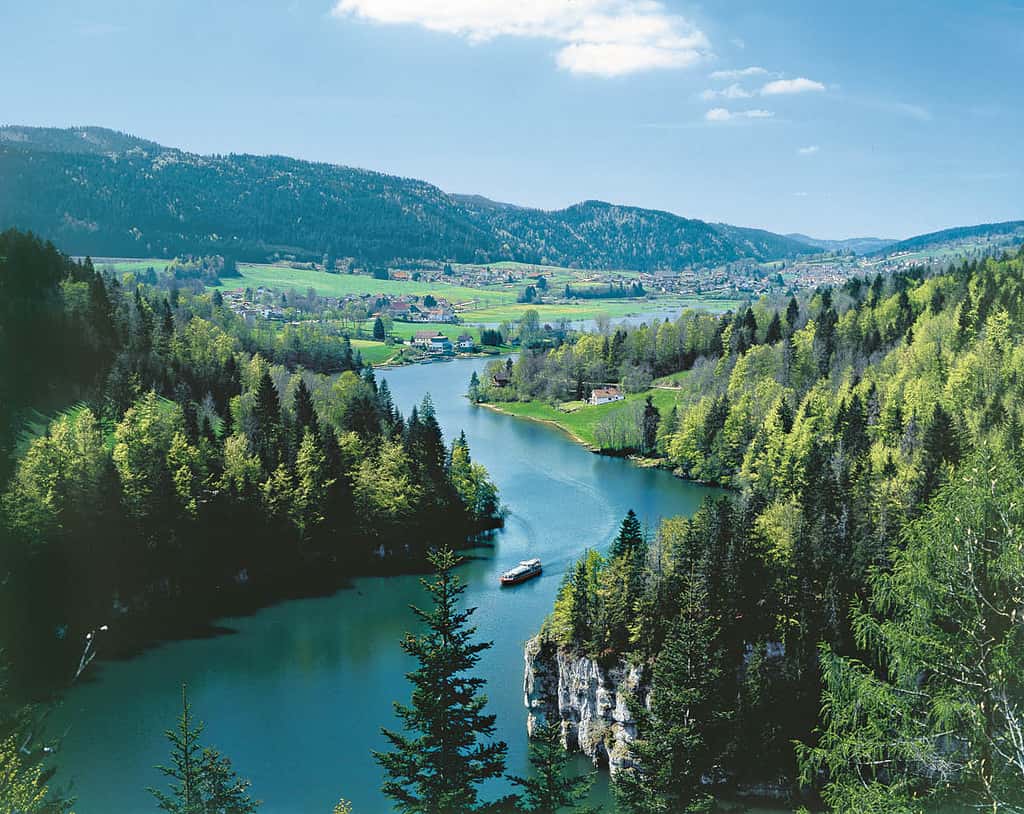 The doubs river in les brenets