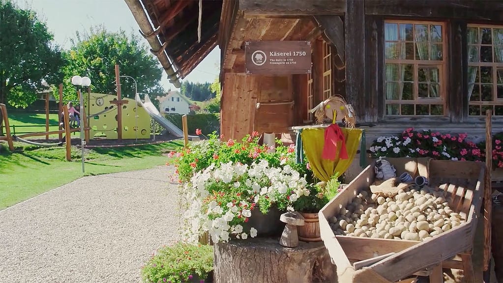 Käserei 1750 farmhouse building at emmentaler cheese factory