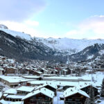 Photo taken from the Air Zermatt heliport towards the village