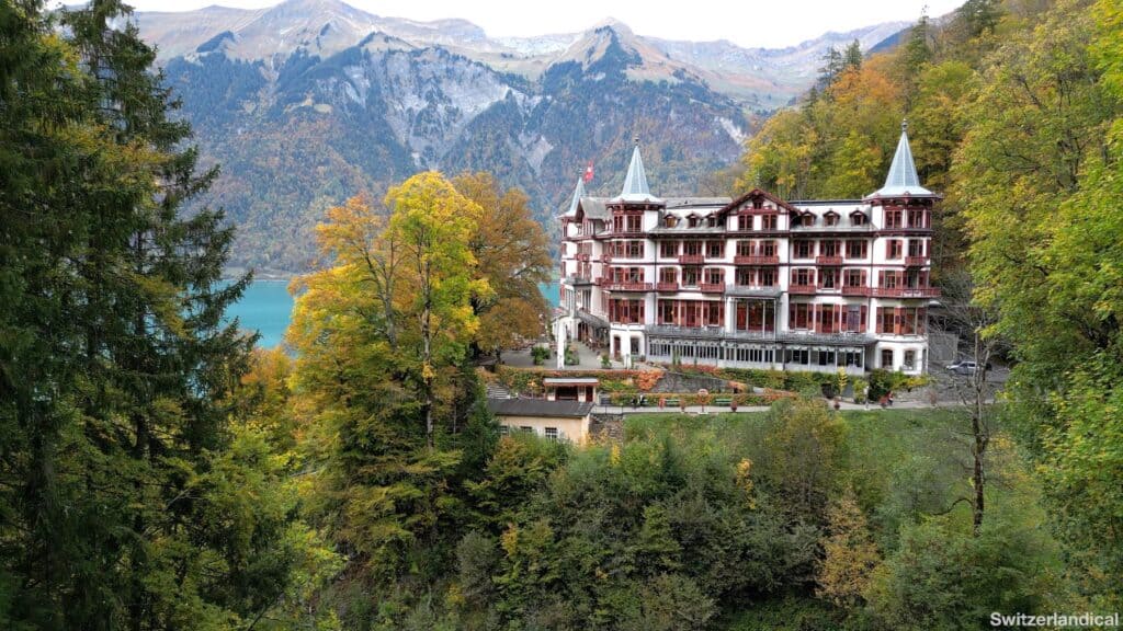 The Giessbach Grand Hotel nestled in beautiful nature
